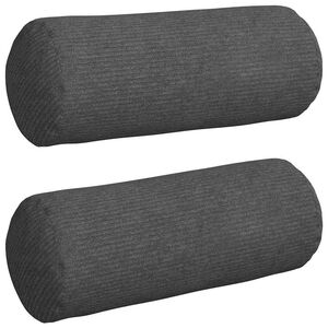 vidaXL Coussins d'accent 2 pcs Gris fonc&eacute; &Oslash; 15 x 40 cm