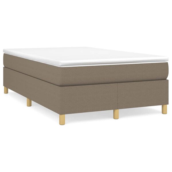 vidaXL Sommier &agrave; lattes de lit avec matelas Taupe 120x200 cm Tissu