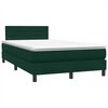 vidaXL Sommier &agrave; lattes de lit et matelas vert fonc&eacute; 120x220cm velours