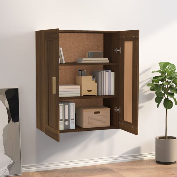 vidaXL Armoire murale ch&ecirc;ne marron 69,5x32,5x90 cm bois ing&eacute;nierie