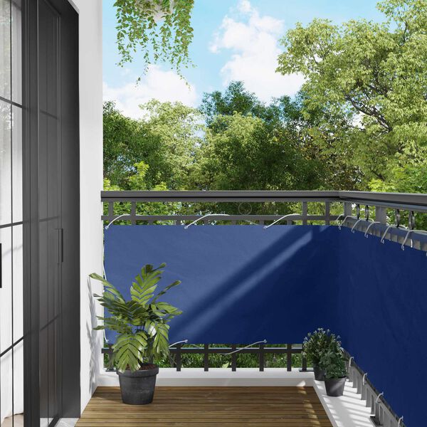 vidaXL &Eacute;cran de balcon Bleu 75 x 200 cm Oxford alu enduit de PU