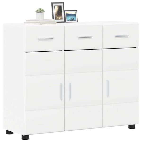 vidaXL Buffet FLORIN Blanc 88,5 x 30,5 x 73 cm Bois d'ing&eacute;nierie