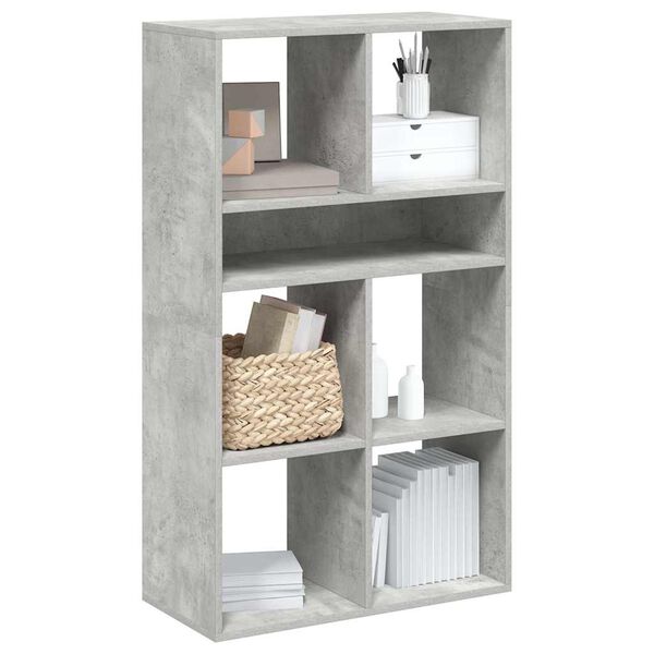vidaXL Biblioth&egrave;que gris b&eacute;ton 66x31x112 cm bois d'ing&eacute;nierie