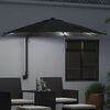 vidaXL Parasol de jardin Noir 248 x 248 x 148 cm Polyester et Acier
