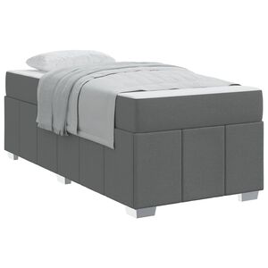 vidaXL Cadre de lit avec matelas Gris fonc&eacute; 80 x 200 cm tissu