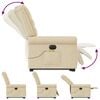 vidaXL Fauteuil inclinable de massage &eacute;lectrique Cr&egrave;me Tissu