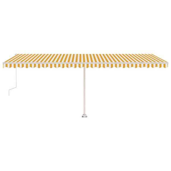 vidaXL Auvent automatique capteur de vent LED 600x350cm Jaune et blanc
