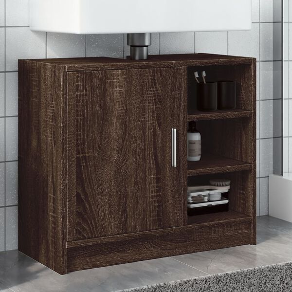 vidaXL Armoire d'&eacute;vier ch&ecirc;ne marron 63x29x55 cm bois d'ing&eacute;nierie