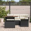 vidaXL Ensemble de canap&eacute; de jardin 5 pcs Noir Poly rotin