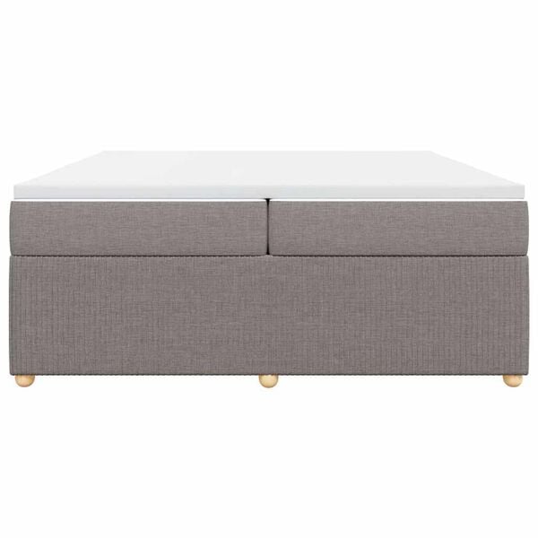 vidaXL Sommier &agrave; lattes de lit avec matelas Taupe 200x200 cm Tissu