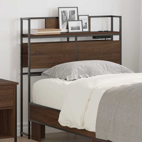 vidaXL Tête de lit de rangement Chêne marron 75 cm Bois d'ingénierie
