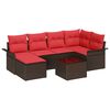 vidaXL Ensemble de canap&eacute; de jardin 7 pcs Marron polyrotin