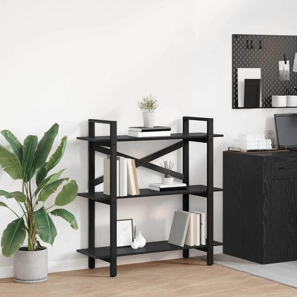 vidaXL &Eacute;tag&egrave;re Ch&ecirc;ne noir 100 x 33,5 x 102 cm Bois d'ing&eacute;nierie