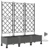 vidaXL Porte-plante de jardin avec irrigation et roues 3 pc Gris clair