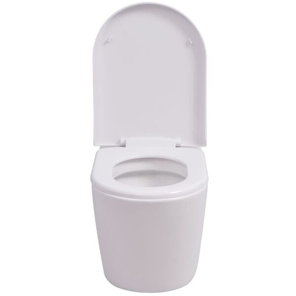 vidaXL Toilette murale C&eacute;ramique Blanc