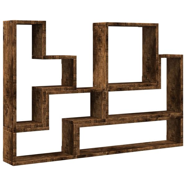 vidaXL &Eacute;tag&egrave;re murale ch&ecirc;ne fum&eacute; 96x12x64 cm bois d'ing&eacute;nierie
