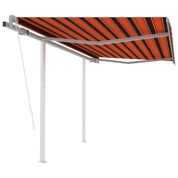 vidaXL Auvent r&eacute;tractable automatique et poteaux 3x2,5 m Orange marron