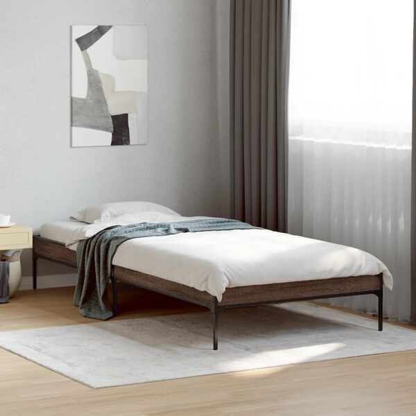 vidaXL Cadre de lit sans matelas ch&ecirc;ne marron 100x200 cm