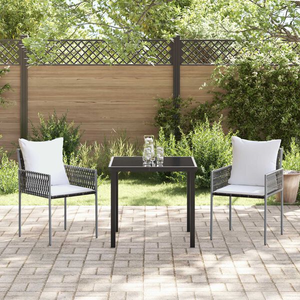 vidaXL Ensemble de salle &agrave; manger pour jardin 3 pcs Marron et Noir