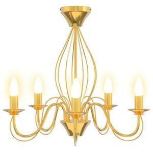 vidaXL Chandelier E14 m&eacute;tal Dor&eacute; &Oslash; 52 x 47 cm