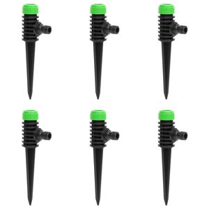 vidaXL Arroseurs rotatifs 6 pcs vert et noir 3x6x19,5 cm ABS et PP
