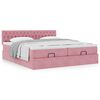 vidaXL Cadre de lit ottoman avec matelas rose 160x200 cm velours