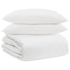 vidaXL Ensemble de Duvet avec oreiller 3 pcs Blanc Plume de canard