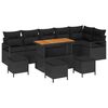 vidaXL Ensemble de canap&eacute; de jardin 10 pc 9-Nombre de places Noir