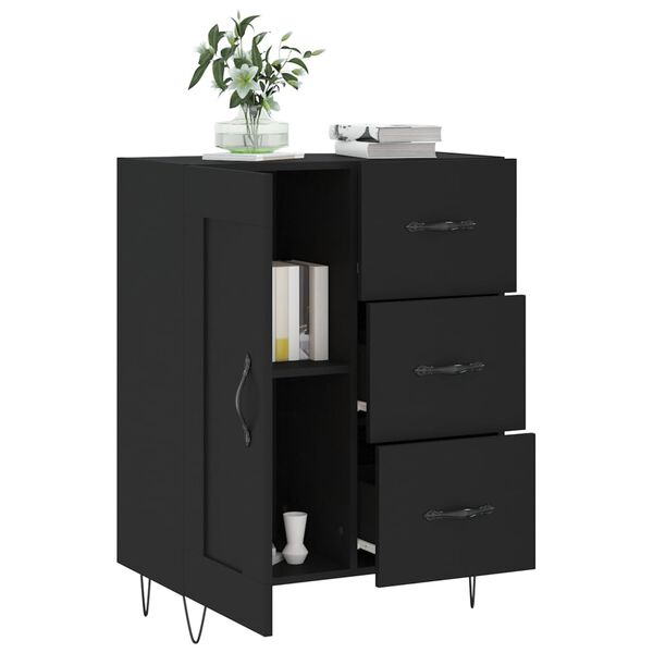 vidaXL Buffet noir 69,5x34x90 cm bois d'ingénierie