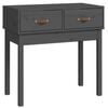 vidaXL Table console Gris 76,5x40x75 cm Bois massif de pin