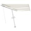 vidaXL Auvent manuel r&eacute;tractable avec LED 300x250 cm Cr&egrave;me