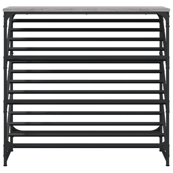 vidaXL &Eacute;tag&egrave;re &agrave; chaussures sonoma gris 90x30x85 cm bois d'ing&eacute;nierie