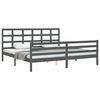 vidaXL Cadre de lit sans matelas gris 200x200 cm bois massif