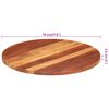 vidaXL Dessus de table bois massif d'acacia rond 25-27 mm 70 cm