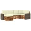 vidaXL Ensemble de canap&eacute;s d'ext&eacute;rieur 6 pc Naturel et Cr&egrave;me Polyester