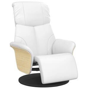 vidaXL Fauteuil inclinable avec repose-pieds blanc similicuir
