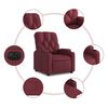 vidaXL Fauteuil inclinable &eacute;lectrique Rouge bordeaux Tissu