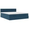 VidaXL Cadre de lit ottoman avec matelas bleu fonc&eacute; 180x200 cm velours