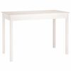 vidaXL Table &agrave; manger Blanc 110x55x75 cm Bois massif de pin