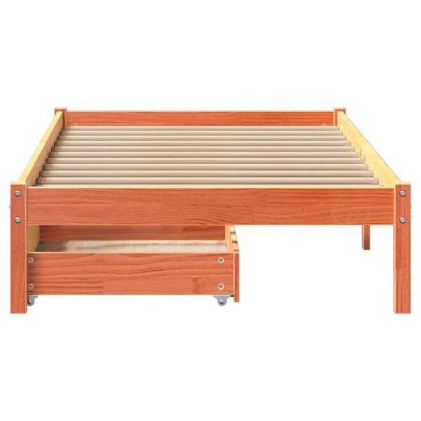 vidaXL Cadre de lit sans matelas cire marron 90x190 cm bois pin massif