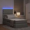 vidaXL Lit avec rangement et LED Gris clair 90 x 200 cm Polyester