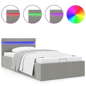 vidaXL Cadre de lit &agrave; rangement hydraulique sans matelas 90x200 cm