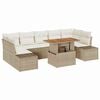 vidaXL Ensemble de canap&eacute; de jardin 8 pc Beige Poly rotin