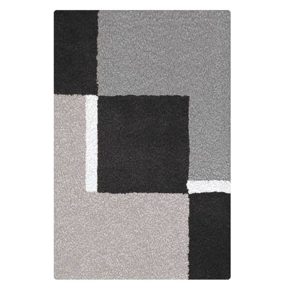 Kleine Wolke Tapis de bain Dakota Platinum 55x65 cm Gris et noir