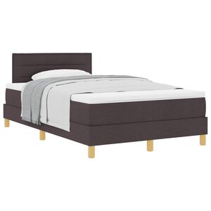 vidaXL Lit &agrave; ressorts avec matelas Marron fonc&eacute; 120 x 200 cm tissu