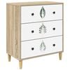 vidaXL Commode HANAU Imprim&eacute; feuilles vertes 66 x 36,5 x 75 cm Sonoma