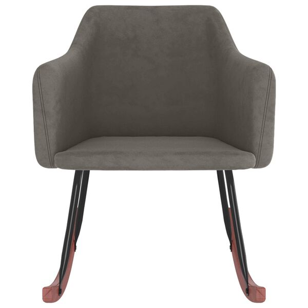 vidaXL Chaise &agrave; bascule Gris fonc&eacute; Velours