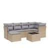 vidaXL Salon de jardin avec coussins 7pcs m&eacute;lange beige r&eacute;sine tress&eacute;e