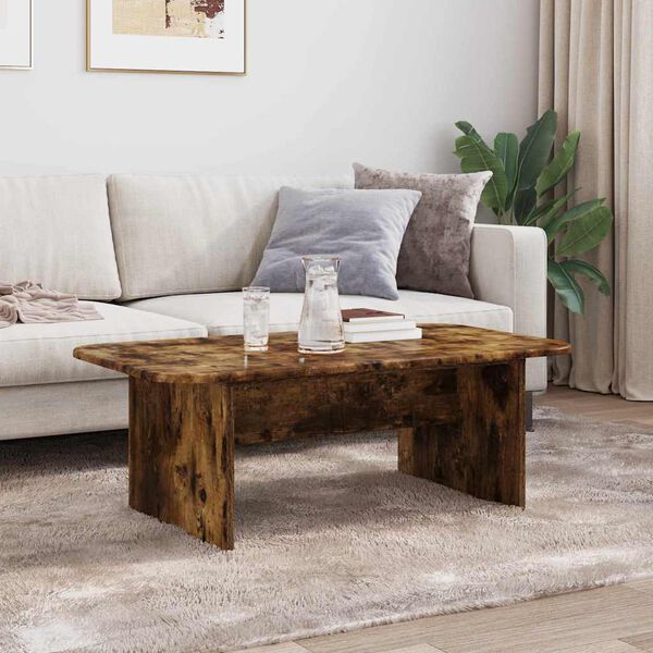 vidaXL Table basse Ch&ecirc;ne fum&eacute; 93 x 53 x 33 cm Bois d'ing&eacute;nierie