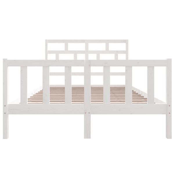 vidaXL Cadre de lit sans matelas blanc bois massif 160x200 cm